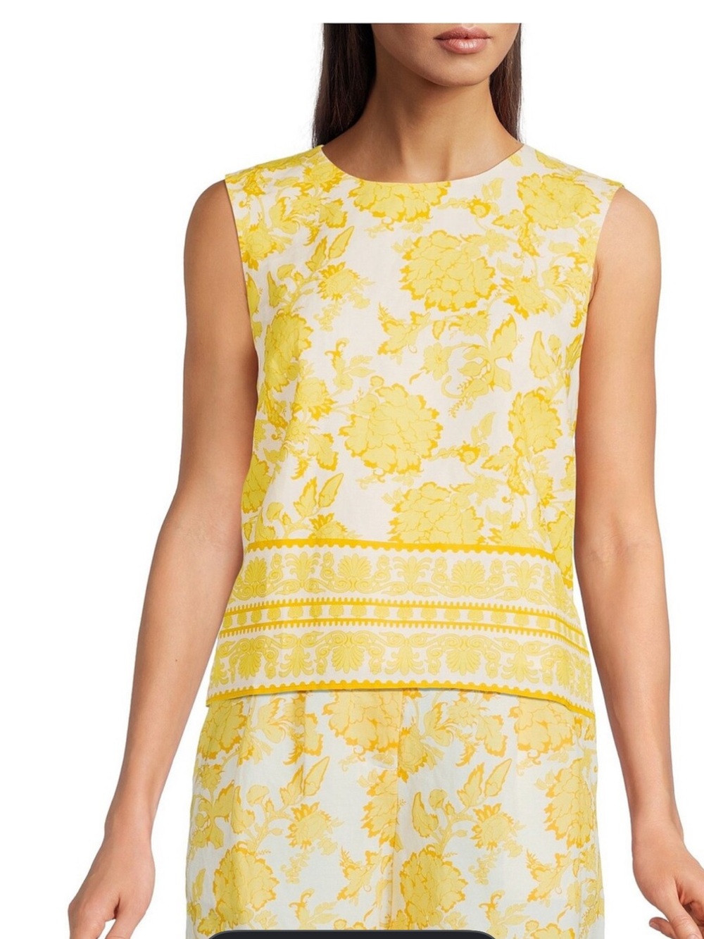 New Alex Marie yellow white blouse top small s